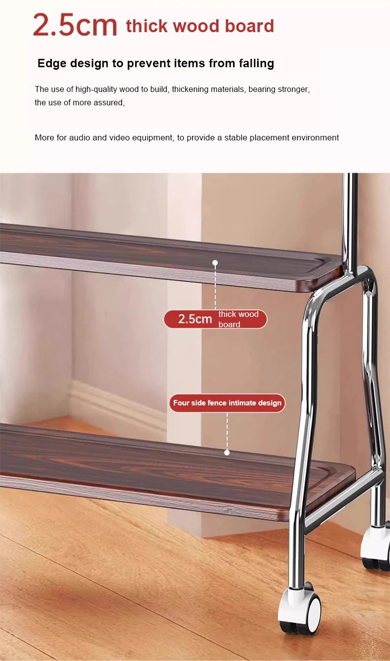 Stainless Steel Rolling Floor Mobile TV Stand for 32-75 Inch LCD LED Screen TVs TV Cart Holds up to 110Lbs Max VESA 600x400mm